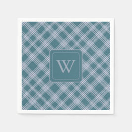 Kariertes Muster-Monogramm Napkins Serviette
