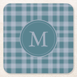 Kariertes Muster-Monogramm-Untersetzer für den Mut Rechteckiger Pappuntersetzer