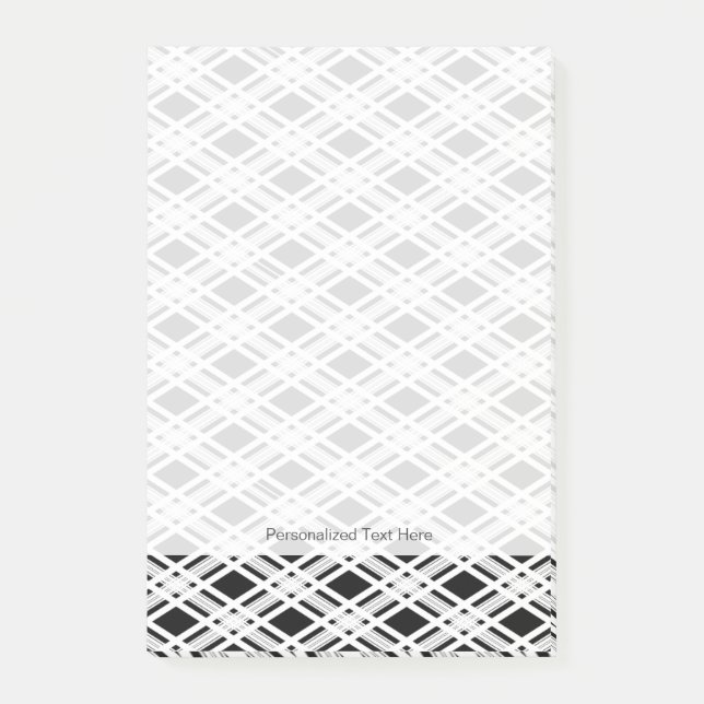 Kariertes Muster Post-it Klebezettel (Vorderseite)