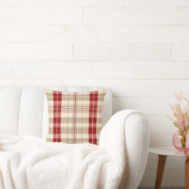 Kariertes Muster Tartan in Rot und Tan Beige Kissen