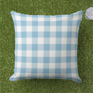 Kariertes Muster von Sky Blue und White Gingham Kissen