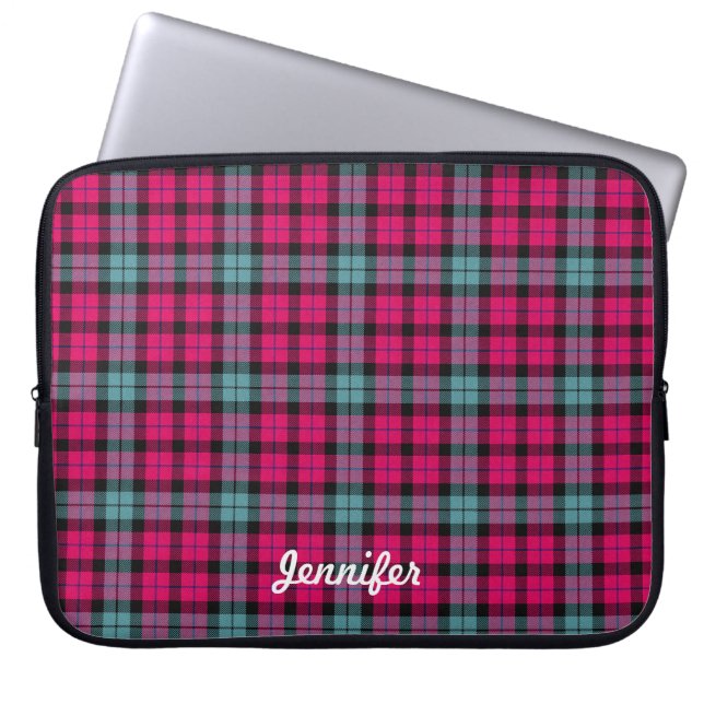 Kariertes Muster von Tartan Laptopschutzhülle (Vorderseite)