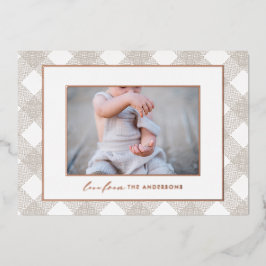 Kariertes natürliches modernes rustikales Foto Folien Feiertagskarte