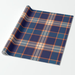 Kariertes Navy-Tartan-Muster Geschenkpapier