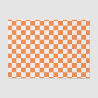Kariertes Orange und weiß Seidenpapier
