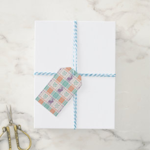 Kariertes Ostern Plaid   Geschenkanhänger