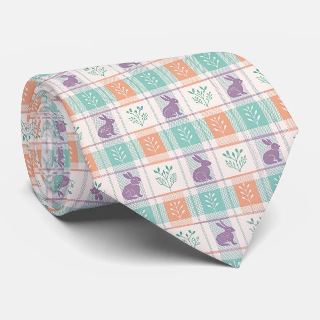 Kariertes Ostern Plaid   Krawatte (Gerollt)