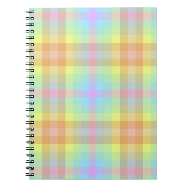 Kariertes Pastel-Rainbow-Notebook Notizblock (Vorderseite)