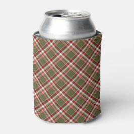 Kariertes PATTERN MIT GRÜNEN ROTEN WEISSEN CHRISTM Dosenkühler