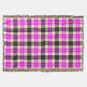 Kariertes Pink und schwarzer Tartan Decke