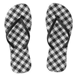 Kariertes Prüfmuster für Schwarz und Weiß Gingh Flip Flops