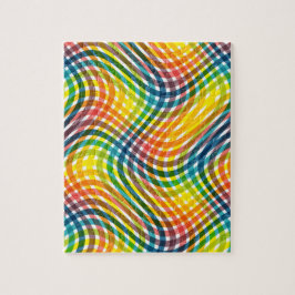 Kariertes Regenbogen-Muster Puzzle