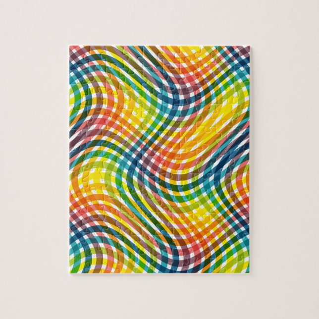 Kariertes Regenbogen-Muster Puzzle (Vertikal)