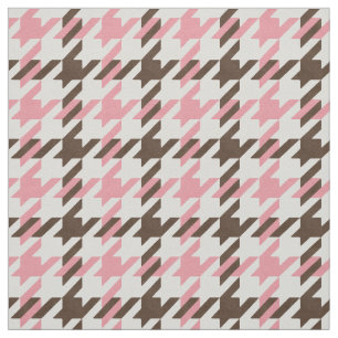 kariertes Retro-Rosa-Hahnentrittmuster Stoff