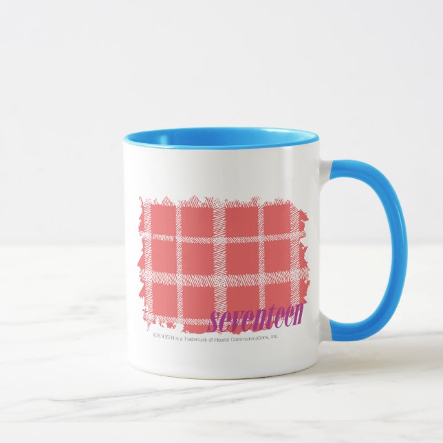 Kariertes Rosa 2 Tasse (Rechts)