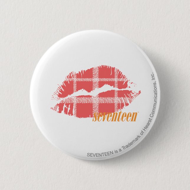 Kariertes Rosa Button (Vorderseite)