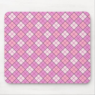 Kariertes rosa Mousepad