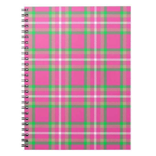 Kariertes rosa Notebook Notizblock (Vorderseite)