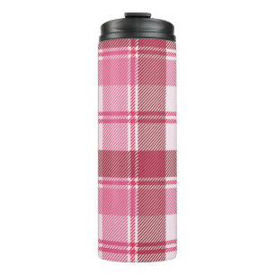 Kariertes Rosa Pastell: nahtloses quadratisches Ra Thermosbecher