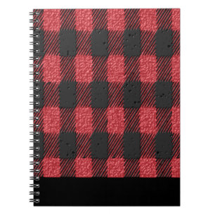 Kariertes Rot-Schwarz-Journal Notizblock