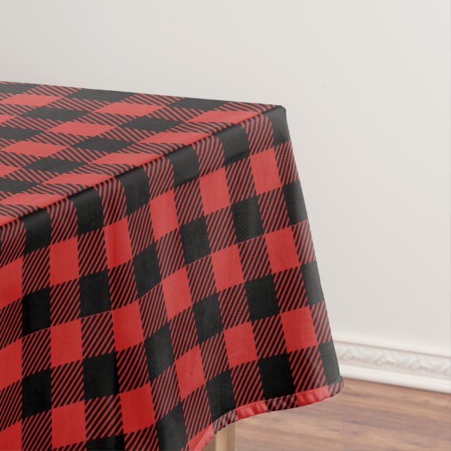 Kariertes Rot- und Schwarz-Design Tischdecke (Beispiel)