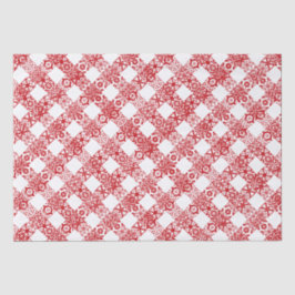 Kariertes Rot-Weiß-Gingham-Muster Weihnachten Seidenpapier