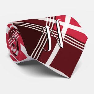 Kariertes rotes Monogramm aus Tartan, kundenspezif Krawatte