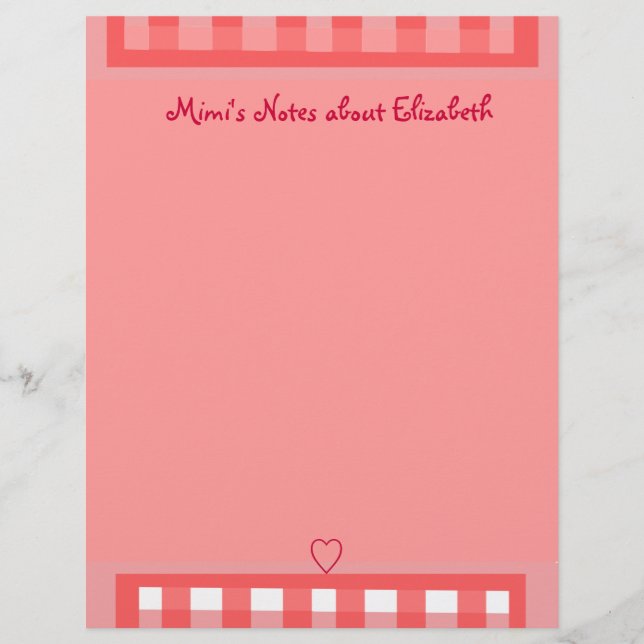 Kariertes rotes Papier (Vorderseite)