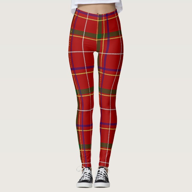 Kariertes Rotes Tartan Leggings (Vorderseite)