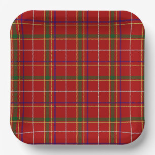 Kariertes Rotes Tartan Pappteller