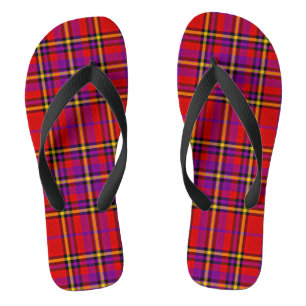 Kariertes rotes Tartan Swahili Prüfmuster-54813 Flip Flops