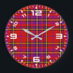 Kariertes rotes Tartan Swahili Prüfmuster-54813 Große Wanduhr<br><div class="desc">Kariertes rotes Tartan Swahili Prüfmuster-54813</div>