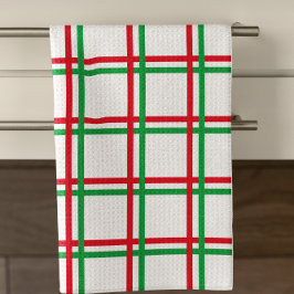 Kariertes rotes und rotes Muster Geschirrtuch