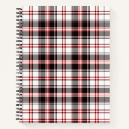 Kariertes rotes und schwarzes Muster Notizbuch