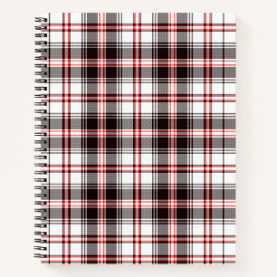 Kariertes rotes und schwarzes Muster Notizbuch