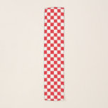 Kariertes Rotes und weiß Schal<br><div class="desc">Abstrakte digitale Kunst der roten und weißen Quadrate in einer checkered Bildung.</div>