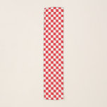 Kariertes Rotes und weiß Schal<br><div class="desc">Abstrakte digitale Kunst der roten und weißen Quadrate in einer checkered Bildung.</div>