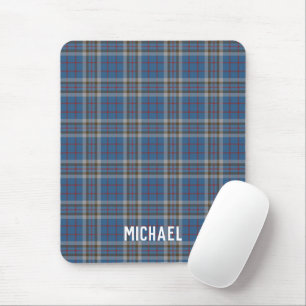 Kariertes Rustikal Thompson Blau Grau Karomuster Mousepad