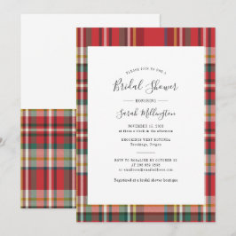 Kariertes rustikales Brautparty Einladung