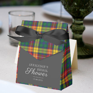 Kariertes rustikales grünes Tartan-Brautparty Geschenkschachtel
