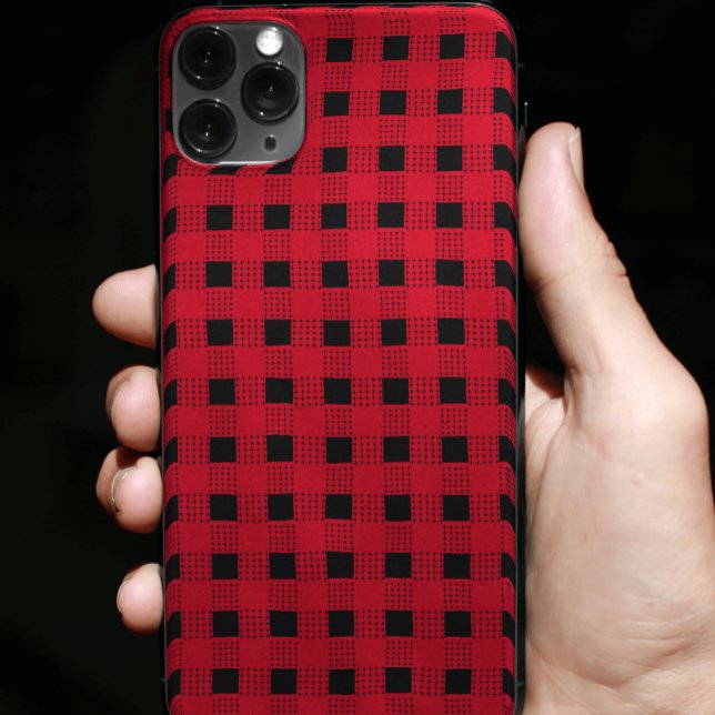 kariertes Schachbrett in Rot und Schwarz Case-Mate iPhone Hülle (Von Creator hochgeladen)