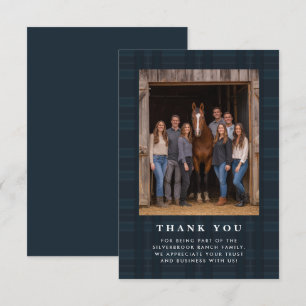 Kariertes Schottenmuster Reitstall Ranch Unternehm Dankeskarte