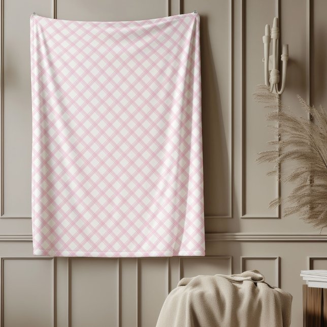 Kariertes schwarz-rosa, klassisches kariertes Must Fleecedecke (Soft Pink Plaid Blanket Classic Checkered Pattern)
