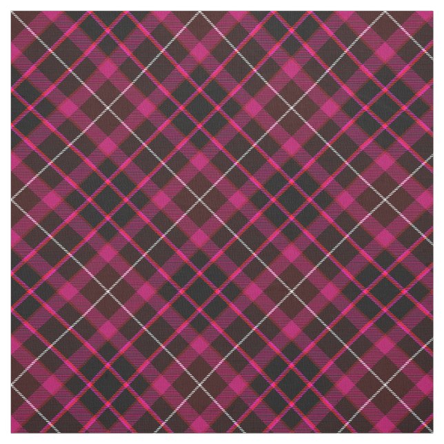 Kariertes, schwarz-rosa Muster Vintag Tartan Stoff (Muster)