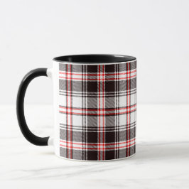 Kariertes Schwarz-Rot-Muster Tasse