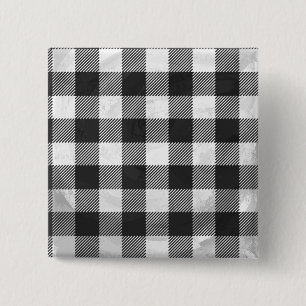 Kariertes Schwarz-Weiß-Karo Button