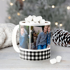 Kariertes Schwarzes Buffalo Kaffeetasse