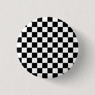 Kariertes Schwarzweiss Button
