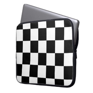 Kariertes Schwarzweiss Laptopschutzhülle