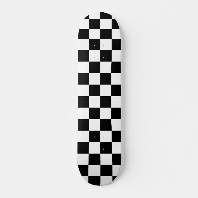 Kariertes Schwarzweiss-Muster Skateboard (Vorne)